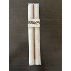 Vintage Holiday Traditions White Dinner Candles Set of‎ 2 White